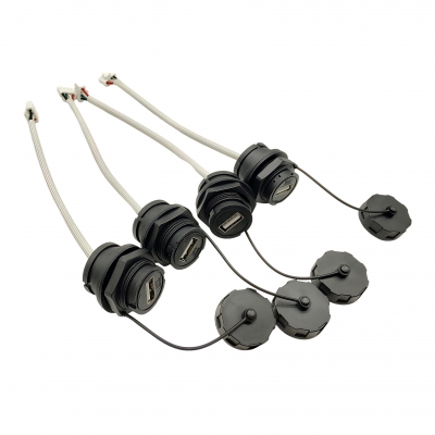 Waterproof USB A panel mount connector