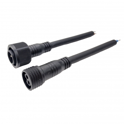 M19 2pins threaded waterproof connector cable 2*2.5mm²